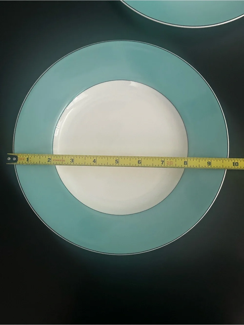 Set 2 Kate Spade Lenox RUTHERFORD CIRCLE TURQUOISE 9 ½” Luncheon Plate: MINT